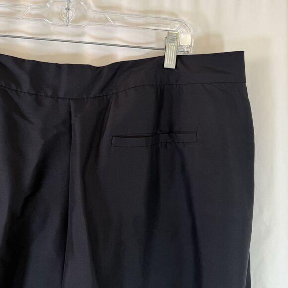 ICE 100% Silk Pants Women's 20 Black Cropped Pocketless Lightweight - Picture 11 of 11